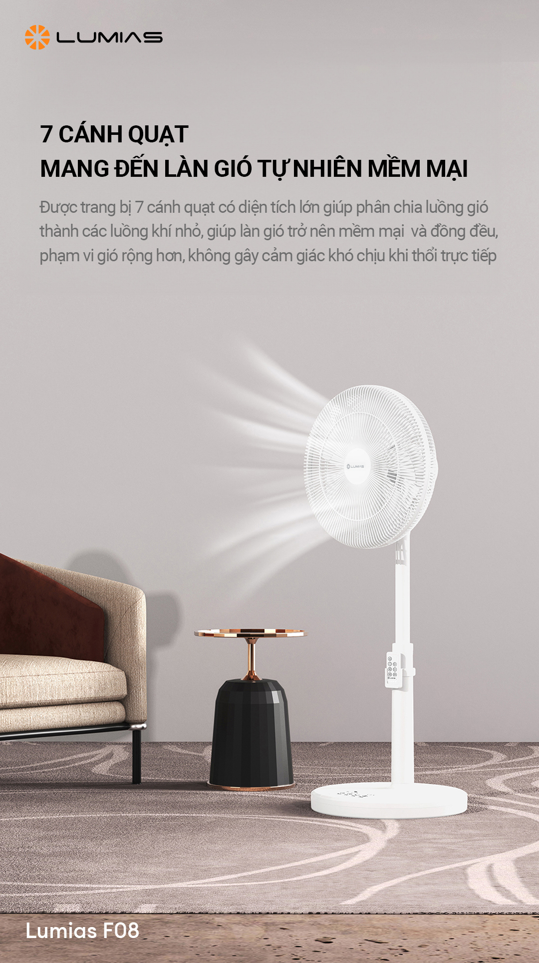 Cấu tạo cánh quạt Lumias F08