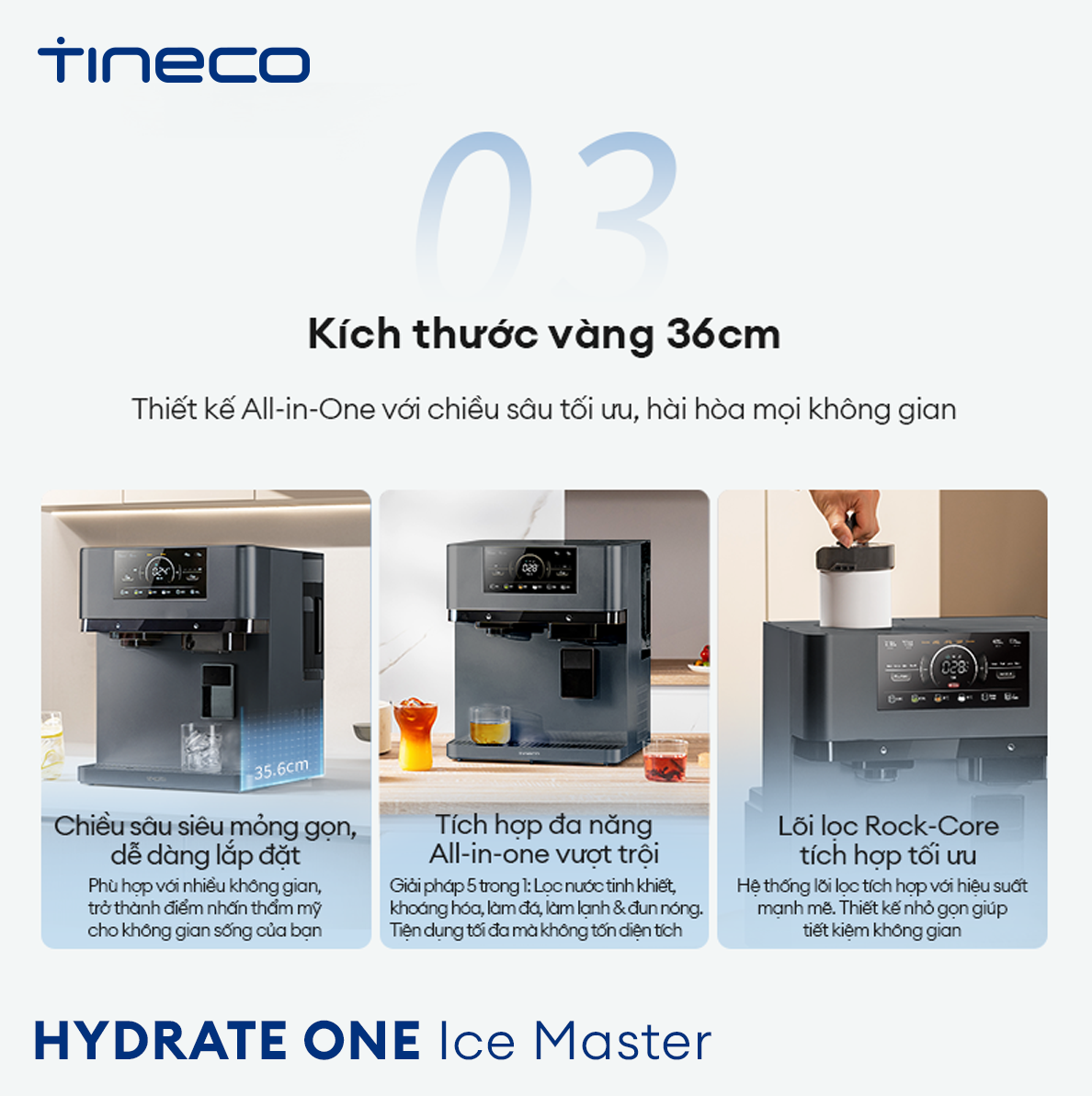 Thiết kế tiện lợi của Tineco HYDRATE ONE Ice Master